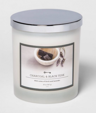 Charcoal and Black Teak Candle