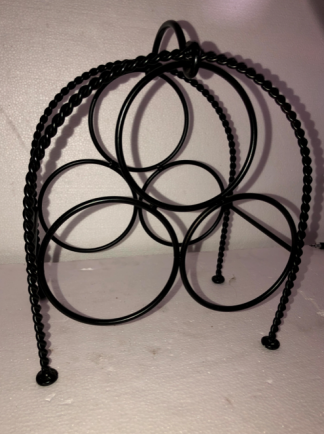 Black Beaded Wine Holder 12"