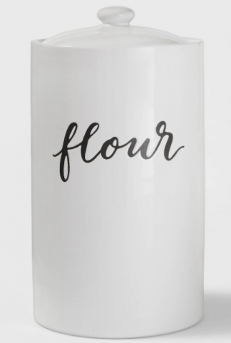 White Ceramic Flour Canister