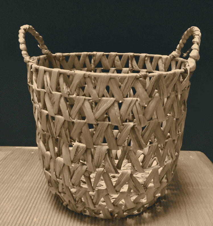 Natural Woven Basket w/ Handles 11x12