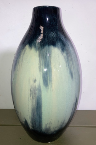 Oversized Navy Blue & Cream Swatch Vase 15"