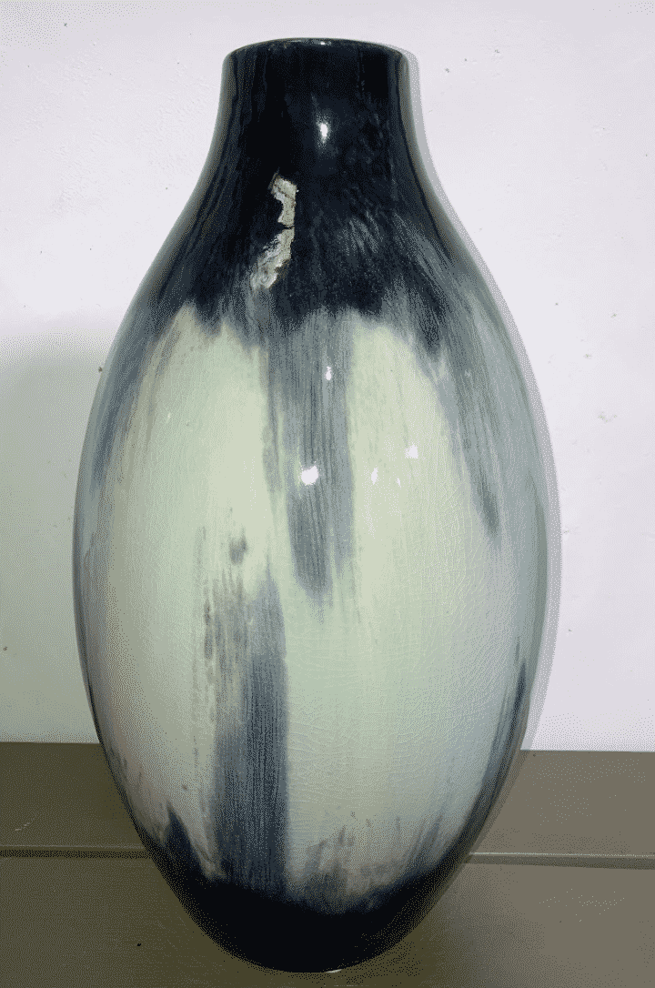 Oversized Navy Blue & Cream Swatch Vase 15"