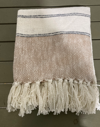 Taupe & Biege w/ Fringe Blanket 40x50