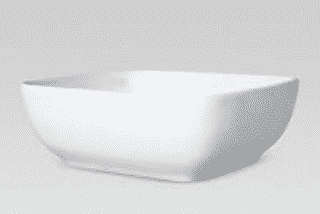 White Square Decorative Bowl W10"