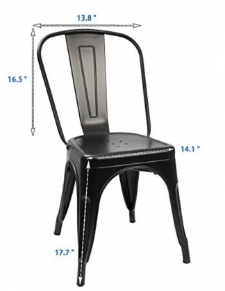 Black Industrial Patio Dining Chair